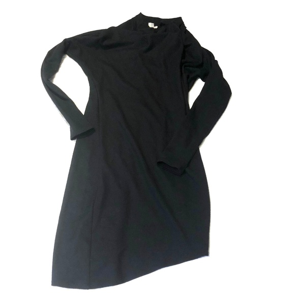 Cowl Drape Neck Wool Dress | Helmut Lang - Picture 7 of 8